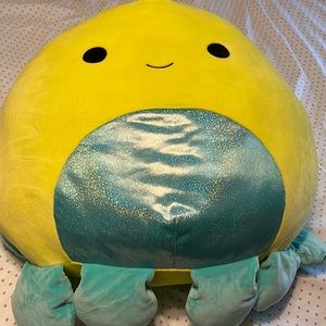 20 inch Squishmellow octopus yellow green.
